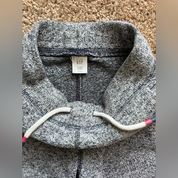 Gap Toddler Heather Blue/Grey Fleece Joggers Sz 3T GUC w/pockets tie waist - Picture 6 of 7